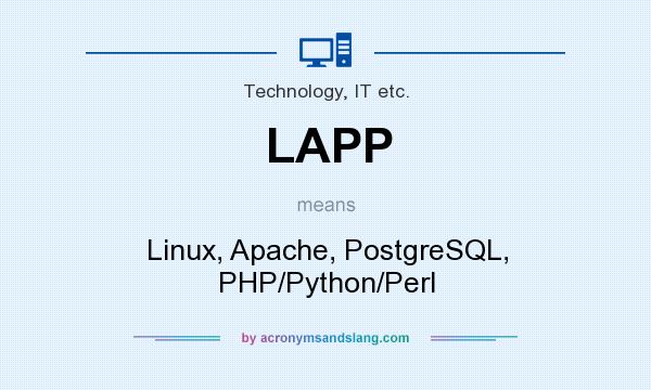 What does LAPP mean? It stands for Linux, Apache, PostgreSQL, PHP/Python/Perl