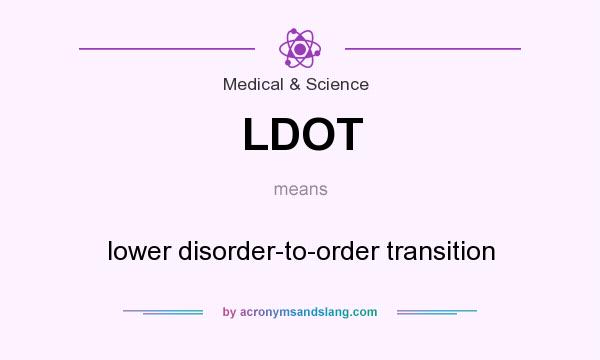 What does LDOT mean? It stands for lower disorder-to-order transition