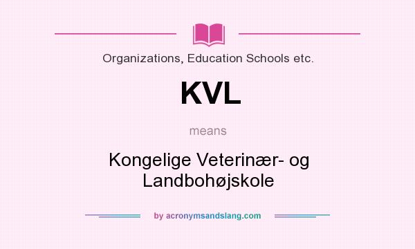 What does KVL mean? It stands for Kongelige Veterinær- og Landbohøjskole