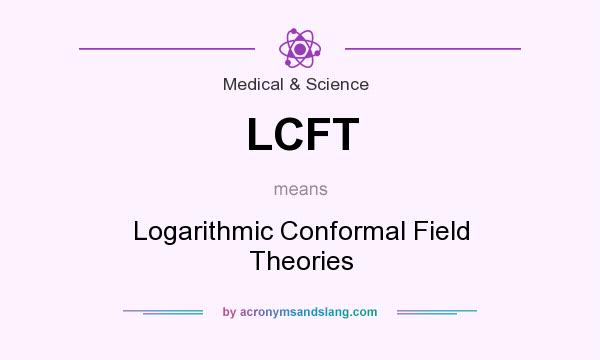 What does LCFT mean? It stands for Logarithmic Conformal Field Theories