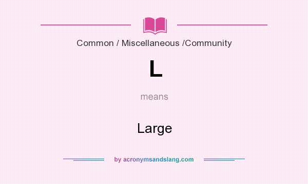 What does L mean? It stands for Large