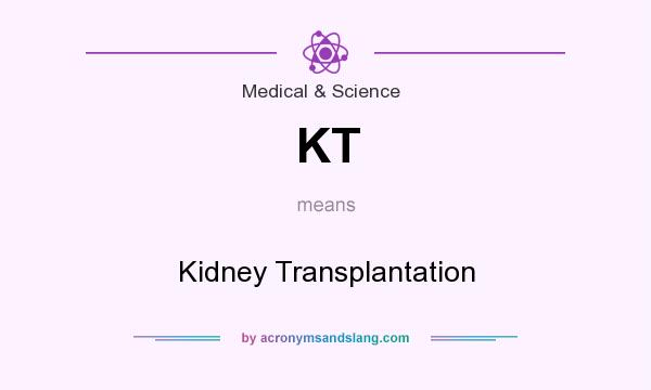 What does KT mean? It stands for Kidney Transplantation