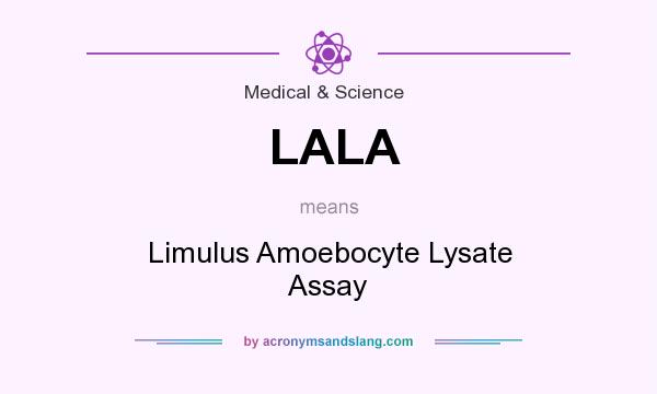 What does LALA mean? It stands for Limulus Amoebocyte Lysate Assay