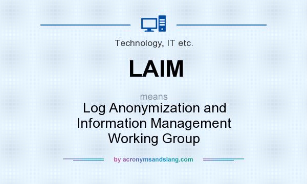What does LAIM mean? It stands for Log Anonymization and Information Management Working Group