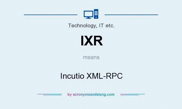 What does IXR mean? It stands for Incutio XML-RPC