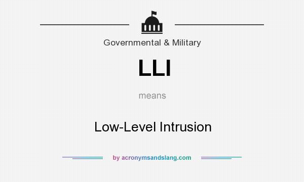 What does LLI mean? It stands for Low-Level Intrusion