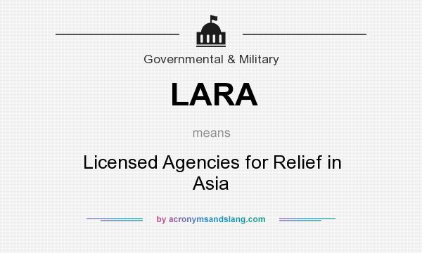 What does LARA mean? It stands for Licensed Agencies for Relief in Asia