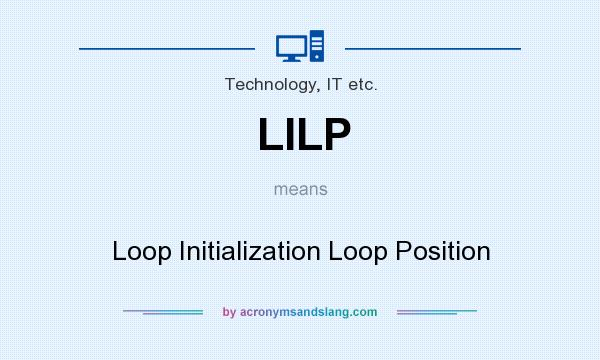 What does LILP mean? It stands for Loop Initialization Loop Position