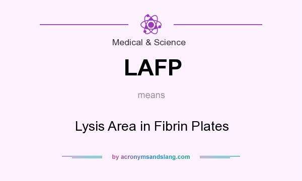 What does LAFP mean? It stands for Lysis Area in Fibrin Plates