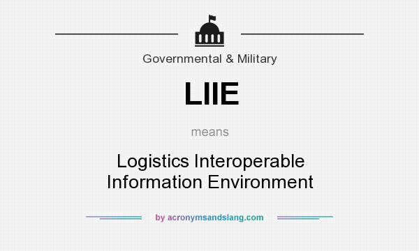 What does LIIE mean? It stands for Logistics Interoperable Information Environment