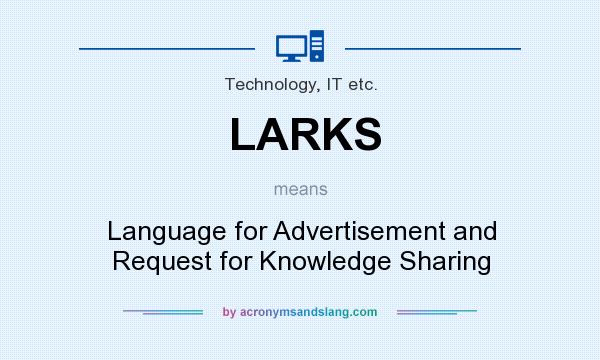 What does LARKS mean? It stands for Language for Advertisement and Request for Knowledge Sharing