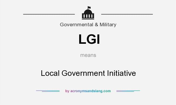 What does LGI mean? It stands for Local Government Initiative