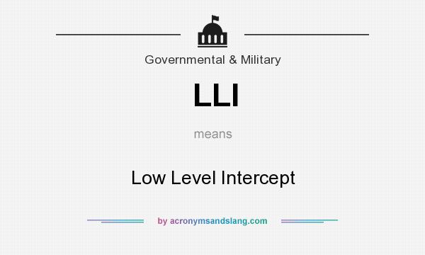 What does LLI mean? It stands for Low Level Intercept