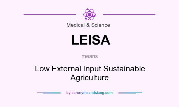 What does LEISA mean? It stands for Low External Input Sustainable Agriculture
