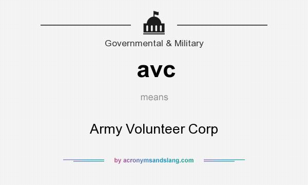 What does avc mean? It stands for Army Volunteer Corp