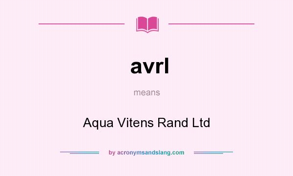 What does avrl mean? It stands for Aqua Vitens Rand Ltd
