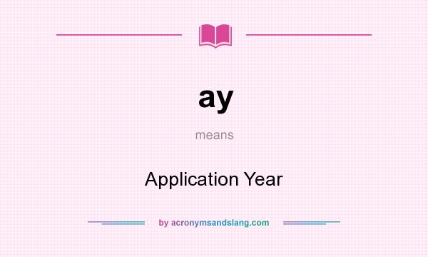 What does ay mean? It stands for Application Year