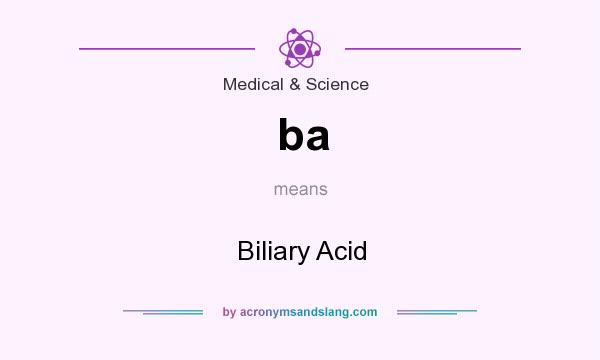 What does ba mean? It stands for Biliary Acid