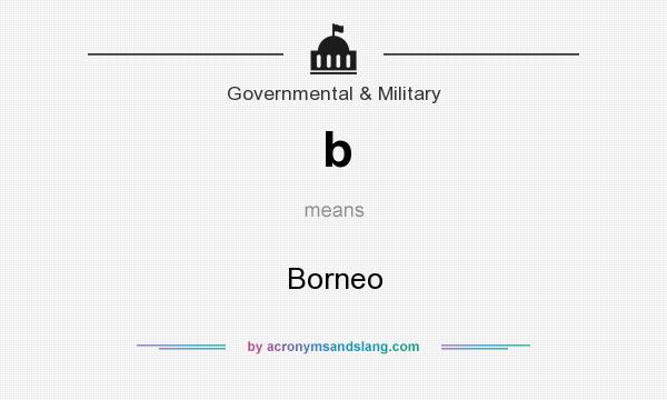What does b mean? It stands for Borneo