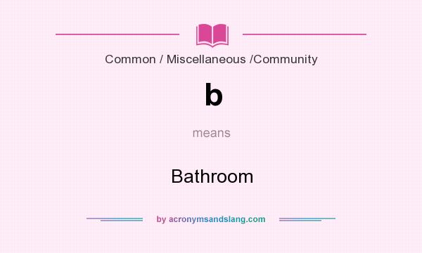What does b mean? It stands for Bathroom