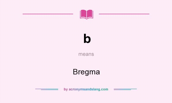 What does b mean? It stands for Bregma