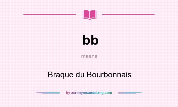 What does bb mean? It stands for Braque du Bourbonnais