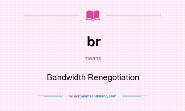 What does br mean? It stands for Bandwidth Renegotiation