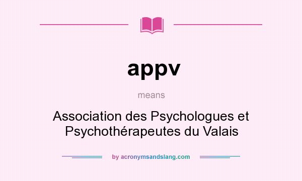 What does appv mean? It stands for Association des Psychologues et Psychothérapeutes du Valais