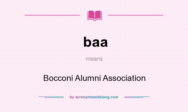 What does baa mean? It stands for Bocconi Alumni Association