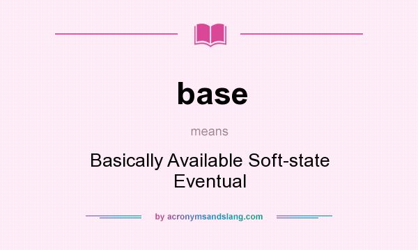 What does base mean? It stands for Basically Available Soft-state Eventual