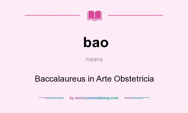 What does bao mean? It stands for Baccalaureus in Arte Obstetricia