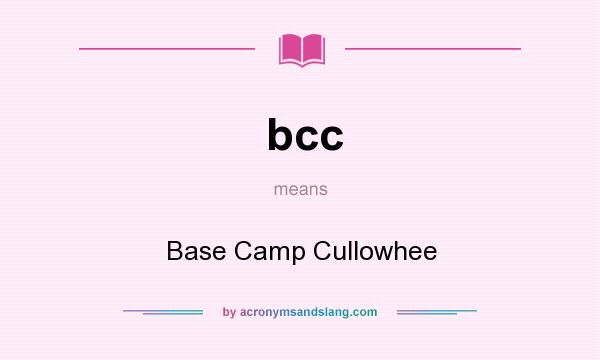 What does bcc mean? It stands for Base Camp Cullowhee