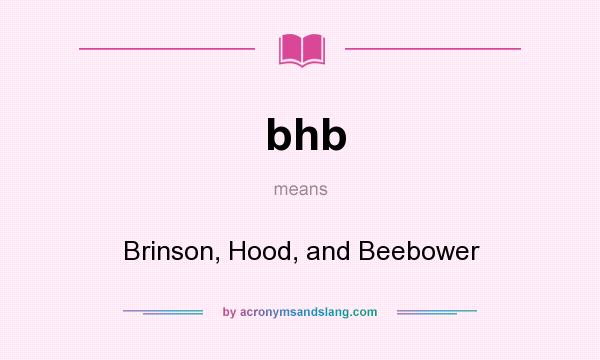 What does bhb mean? It stands for Brinson, Hood, and Beebower