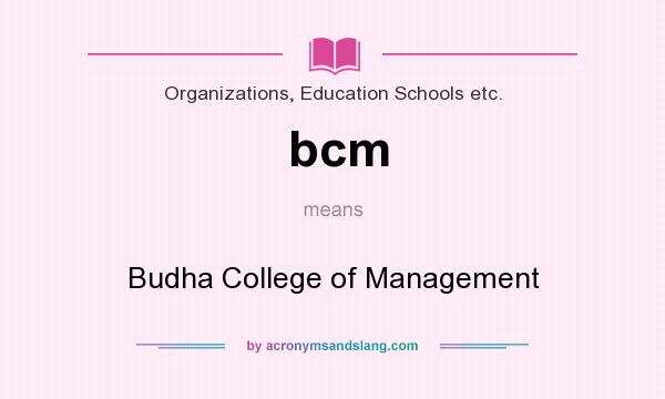 What does bcm mean? It stands for Budha College of Management