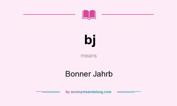 What does bj mean? It stands for Bonner Jahrb