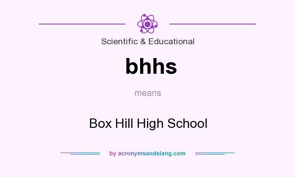 What does bhhs mean? It stands for Box Hill High School
