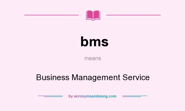 What does bms mean? It stands for Business Management Service