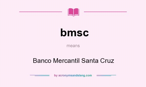 What does bmsc mean? It stands for Banco Mercantil Santa Cruz
