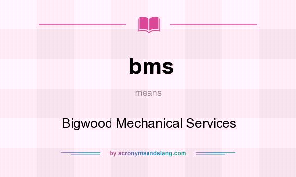What does bms mean? It stands for Bigwood Mechanical Services