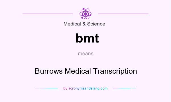 What does bmt mean? It stands for Burrows Medical Transcription