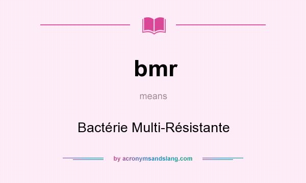What does bmr mean? It stands for Bactérie Multi-Résistante