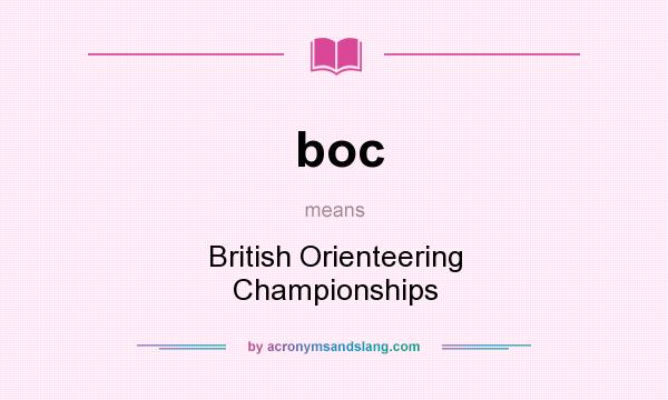 What does boc mean? It stands for British Orienteering Championships