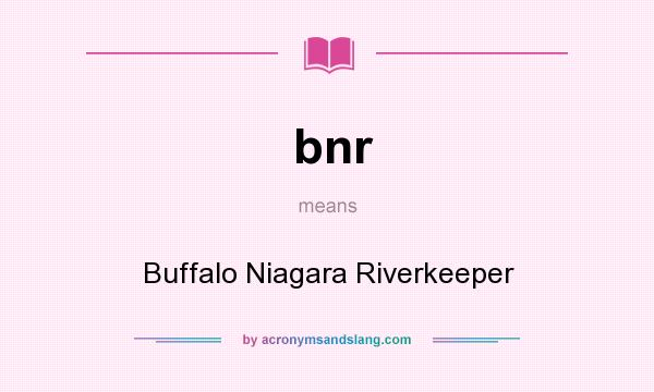 What does bnr mean? It stands for Buffalo Niagara Riverkeeper