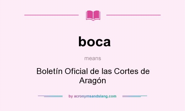 What does boca mean? It stands for Boletín Oficial de las Cortes de Aragón