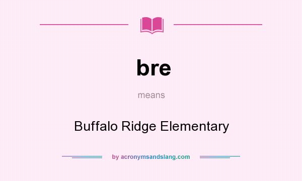 What does bre mean? It stands for Buffalo Ridge Elementary