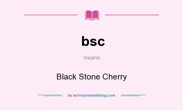 What does bsc mean? It stands for Black Stone Cherry