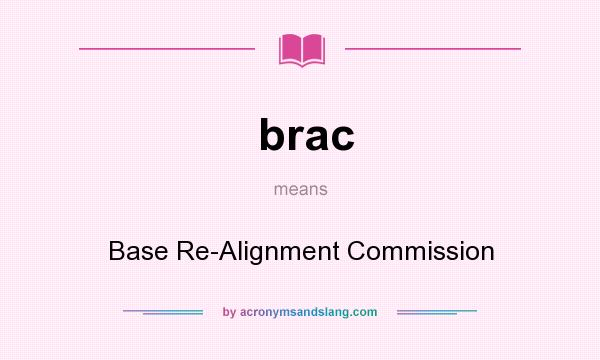 What does brac mean? It stands for Base Re-Alignment Commission