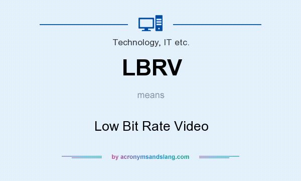 What does LBRV mean? It stands for Low Bit Rate Video