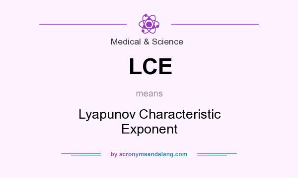 What does LCE mean? It stands for Lyapunov Characteristic Exponent