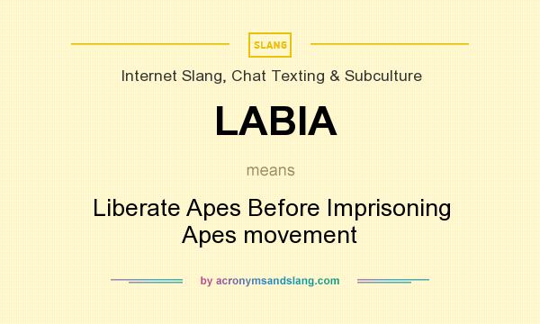 What does LABIA mean? It stands for Liberate Apes Before Imprisoning Apes movement